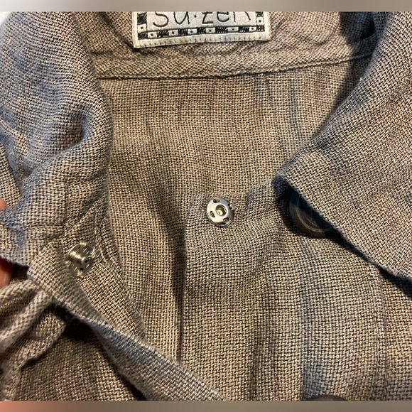 Su-Zen Linen/Cotton Long Sleeve Button Down Top W/Collar & Button Cuffs Sz Large - Picture 11 of 16